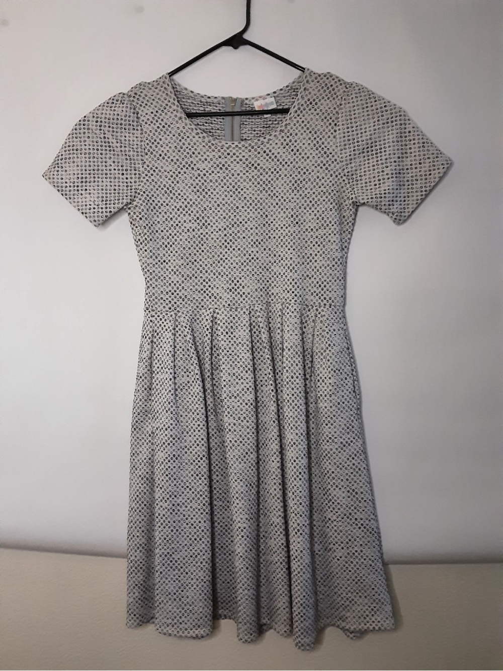 Lularoe Womens Gray Texture Fit & Flare Dress